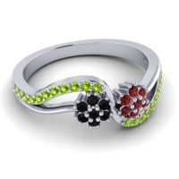 Simple Floral Pave Prabadara Ring