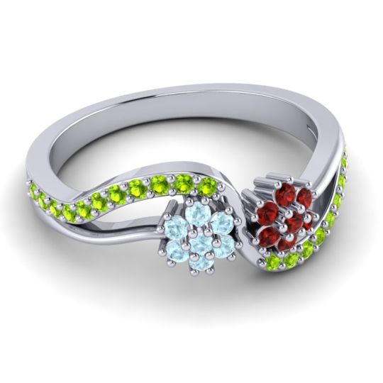 Simple Floral Pave Prabadara Ring