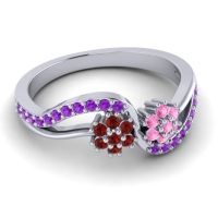 Simple Floral Pave Prabadara Ring