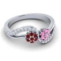 Simple Floral Pave Prabadara Ring