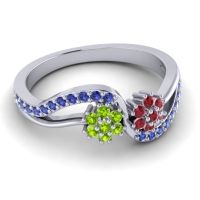 Simple Floral Pave Prabadara Ring