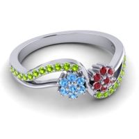 Simple Floral Pave Prabadara Ring