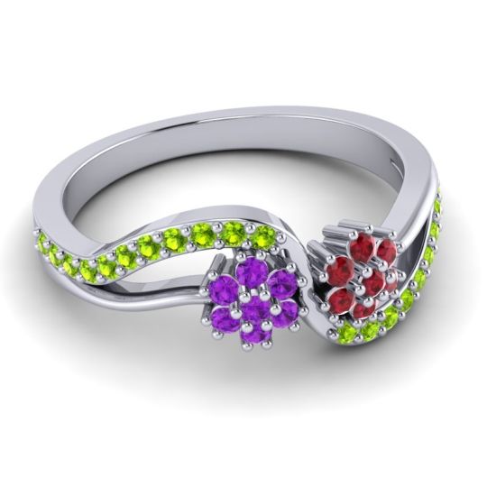 Simple Floral Pave Prabadara Ring