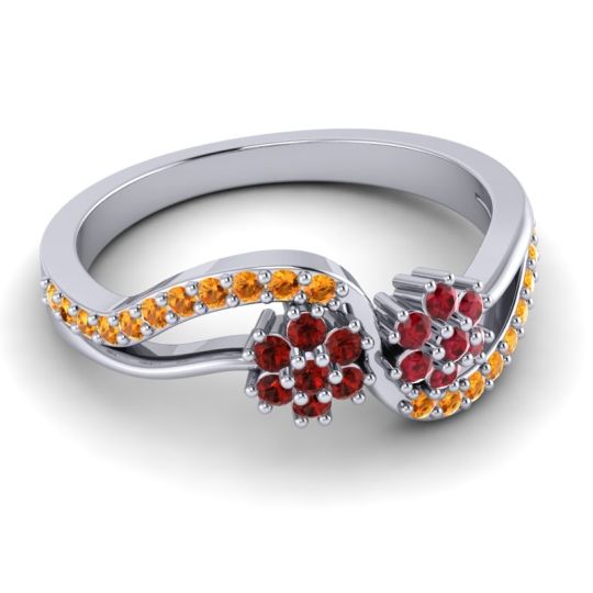 Simple Floral Pave Prabadara Ring