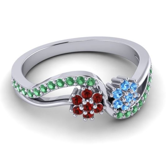 Simple Floral Pave Prabadara Ring