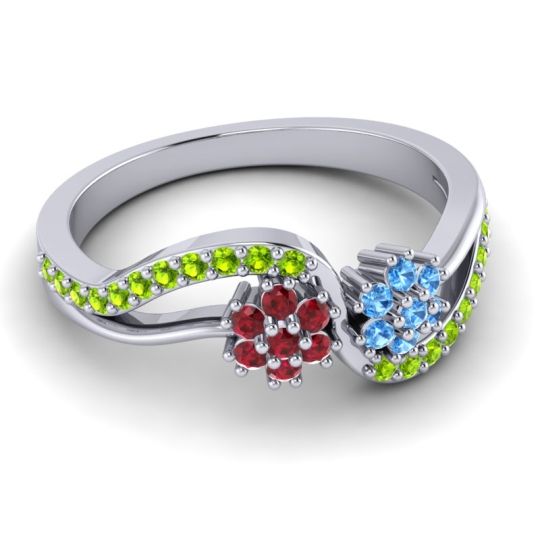 Simple Floral Pave Prabadara Ring