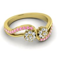 Simple Floral Pave Prabadara Ring