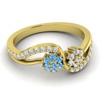 Simple Floral Pave Prabadara Ring