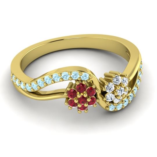 Simple Floral Pave Prabadara Ring