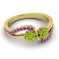 Simple Floral Pave Prabadara Ring