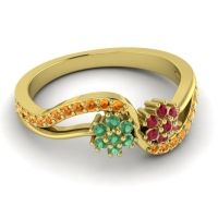 Simple Floral Pave Prabadara Ring