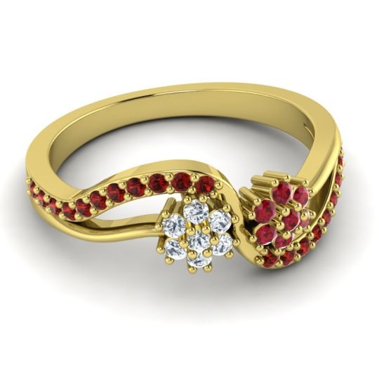 Simple Floral Pave Prabadara Ring