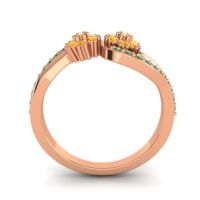 Simple Floral Pave Prabadara Ring