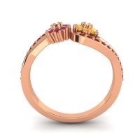 Simple Floral Pave Prabadara Ring