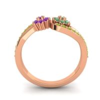 Simple Floral Pave Prabadara Ring