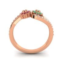 Simple Floral Pave Prabadara Ring