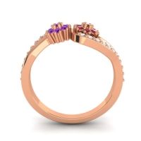 Simple Floral Pave Prabadara Ring