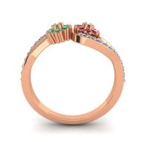 Simple Floral Pave Prabadara Ring