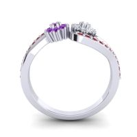 Simple Floral Pave Prabadara Ring