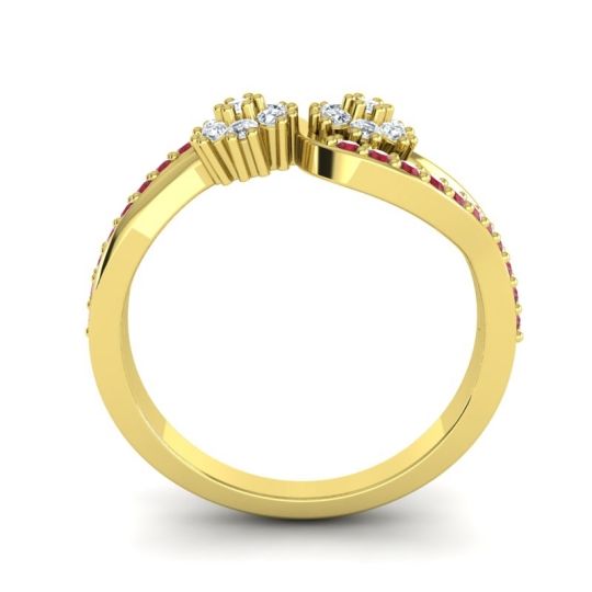 Simple Floral Pave Prabadara Ring