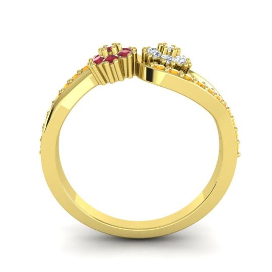 Simple Floral Pave Prabadara Ring