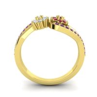 Simple Floral Pave Prabadara Ring