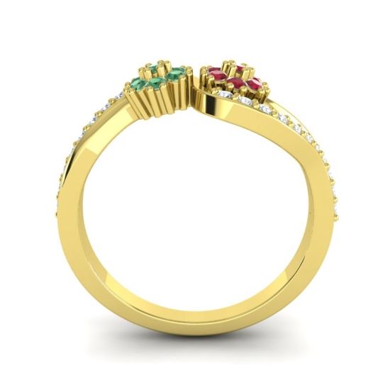 Simple Floral Pave Prabadara Ring