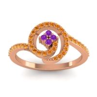 Amethyst Fashion Ring In 18K Rose Gold With Citrine – Valaya Simple Ring