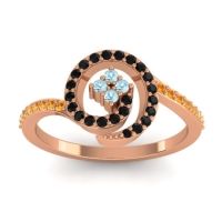 Aquamarine Fashion Ring In 18K Rose Gold With Black Onyx And Citrine – Valaya Simple Ring