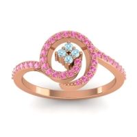 Aquamarine Fashion Ring In 18K Rose Gold With Pink Tourmaline – Valaya Simple Ring