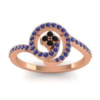 Black Onyx Fashion Ring In 14K Rose Gold With Blue Sapphire – Valaya Simple Ring