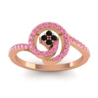 Black Onyx Fashion Ring In 18K Rose Gold With Pink Tourmaline – Valaya Simple Ring