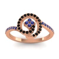 Blue Sapphire Fashion Ring In 18K Rose Gold With Black Onyx – Valaya Simple Ring