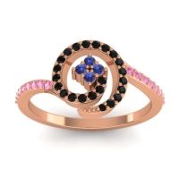 Blue Sapphire Fashion Ring In 18K Rose Gold With Black Onyx And Pink Tourmaline – Valaya Simple Ring