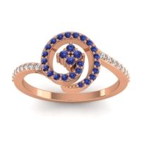 Blue Sapphire Fashion Ring In 18K Rose Gold With Lab Diamond – Valaya Simple Ring