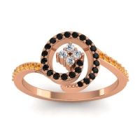 Lab Diamond Fashion Ring In 18K Rose Gold With Black Onyx And Citrine – Valaya Simple Ring