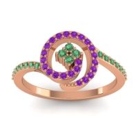 Emerald Fashion Ring In 18K Rose Gold With Amethyst – Valaya Simple Ring