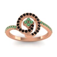 Emerald Fashion Ring In 18K Rose Gold With Black Onyx – Valaya Simple Ring