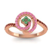 Emerald Fashion Ring In 14K Rose Gold With Pink Tourmaline And Garnet – Valaya Simple Ring