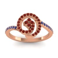 Garnet Fashion Ring In 18K Rose Gold With Blue Sapphire – Valaya Simple Ring
