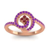 Ruby Fashion Ring In 18K Rose Gold With Amethyst – Valaya Simple Ring