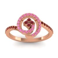 Ruby Fashion Ring In 18K Rose Gold With Pink Tourmaline And Garnet – Valaya Simple Ring