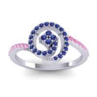 Blue Sapphire Fashion Ring In 14k White Gold With Pink Tourmaline – Valaya Simple Ring