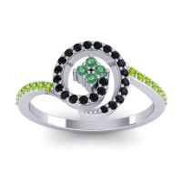 Emerald Fashion Ring In Palladium With Black Onyx And Peridot – Valaya Simple Ring