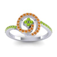 Peridot Fashion Ring In Platinum With Citrine – Valaya Simple Ring