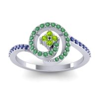 Peridot Fashion Ring In 14k White Gold With Emerald And Blue Sapphire – Valaya Simple Ring