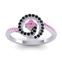 Pink Tourmaline Fashion Ring In 18k White Gold With Black Onyx – Valaya Simple Ring
