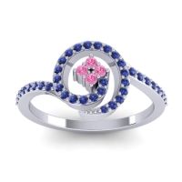 Pink Tourmaline Fashion Ring In 14k White Gold With Blue Sapphire – Valaya Simple Ring