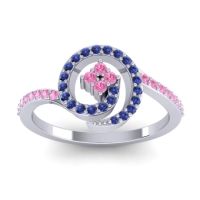 Pink Tourmaline Fashion Ring In 14k White Gold With Blue Sapphire – Valaya Simple Ring