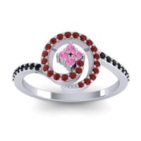 Pink Tourmaline Fashion Ring In Platinum With Garnet And Black Onyx – Valaya Simple Ring